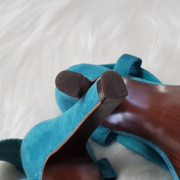 Diane Von Furstenberg Suede Criss Cross Platform Heels - 6 - Picture 11 of 13